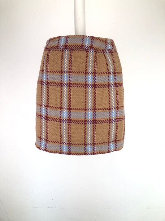 Falda Marron de Cuadro Forever21