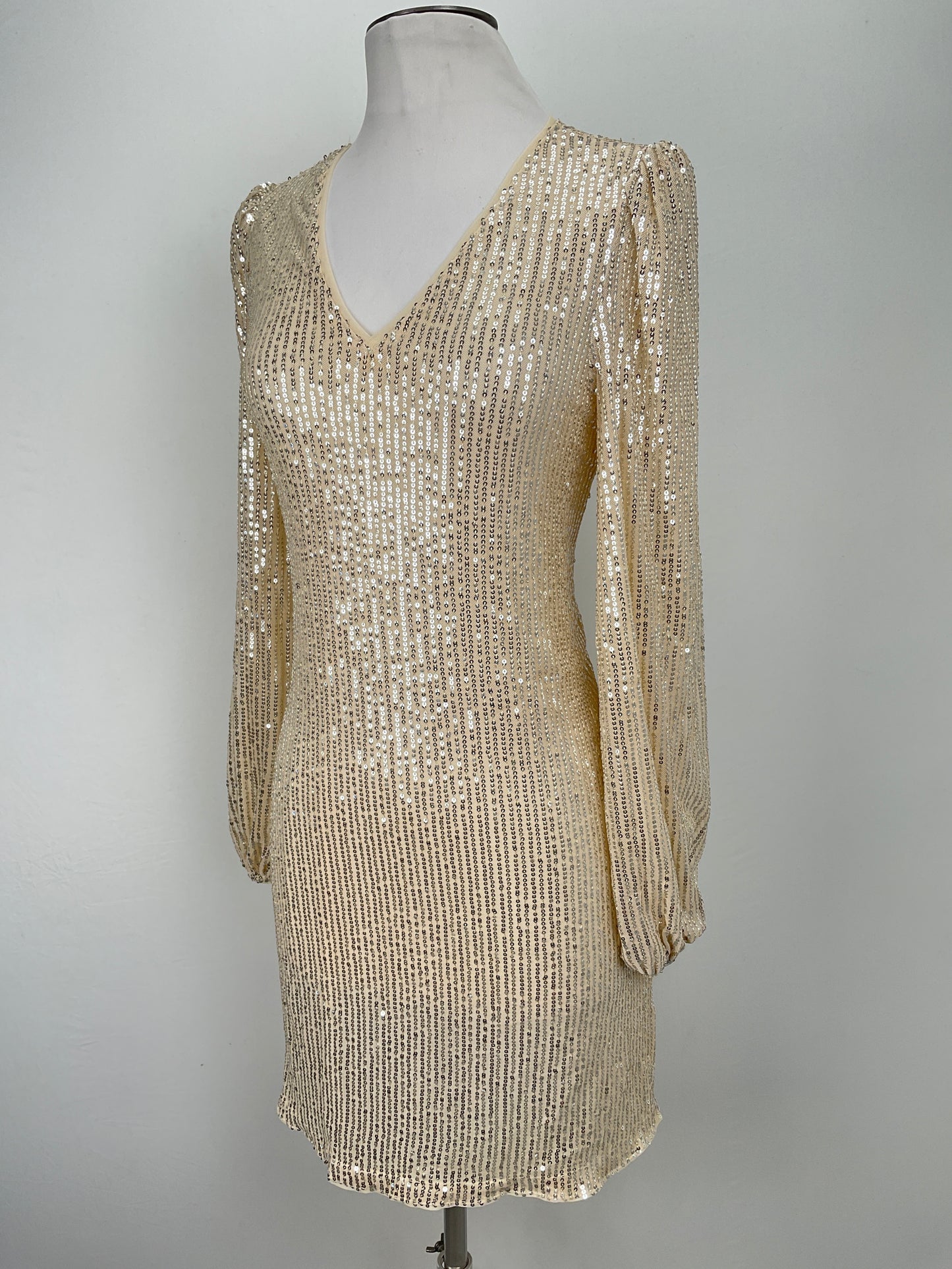 Vestido Dorado de Brillo Shein