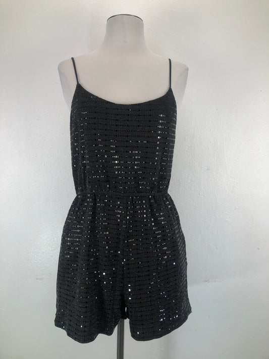 Enterizo Negro de Brillo Crystal Sty