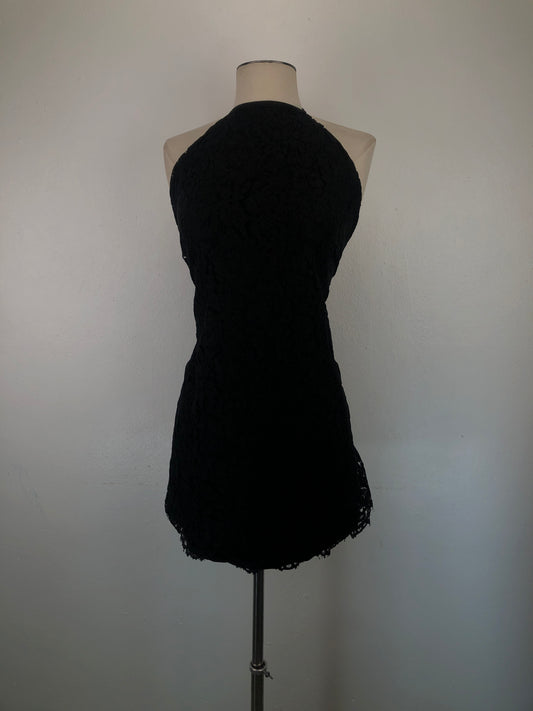 Vestido Negro de Flores Macbeth Collection