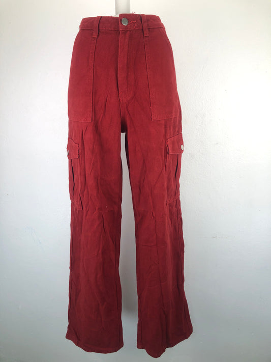 Pantalon Rojo Mom Jeans Shein