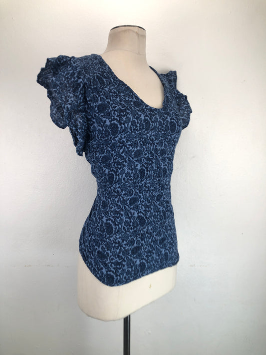 Blusa Azul Floral Style Co