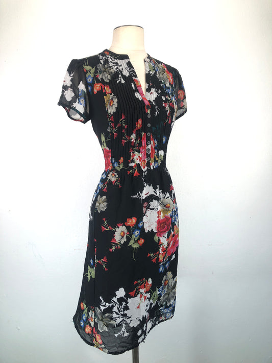 Vestido Negro de Flores Variangis