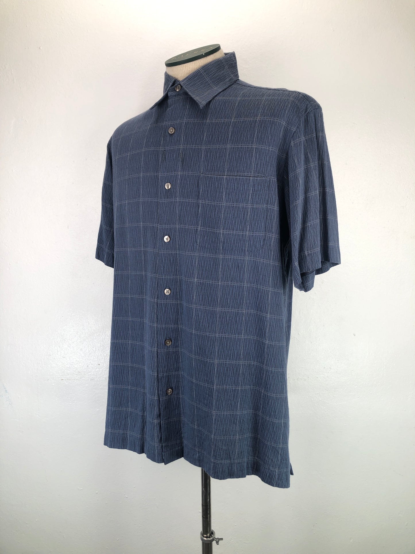 Camisa Azul marino de Cuadro Geoffrey Beene