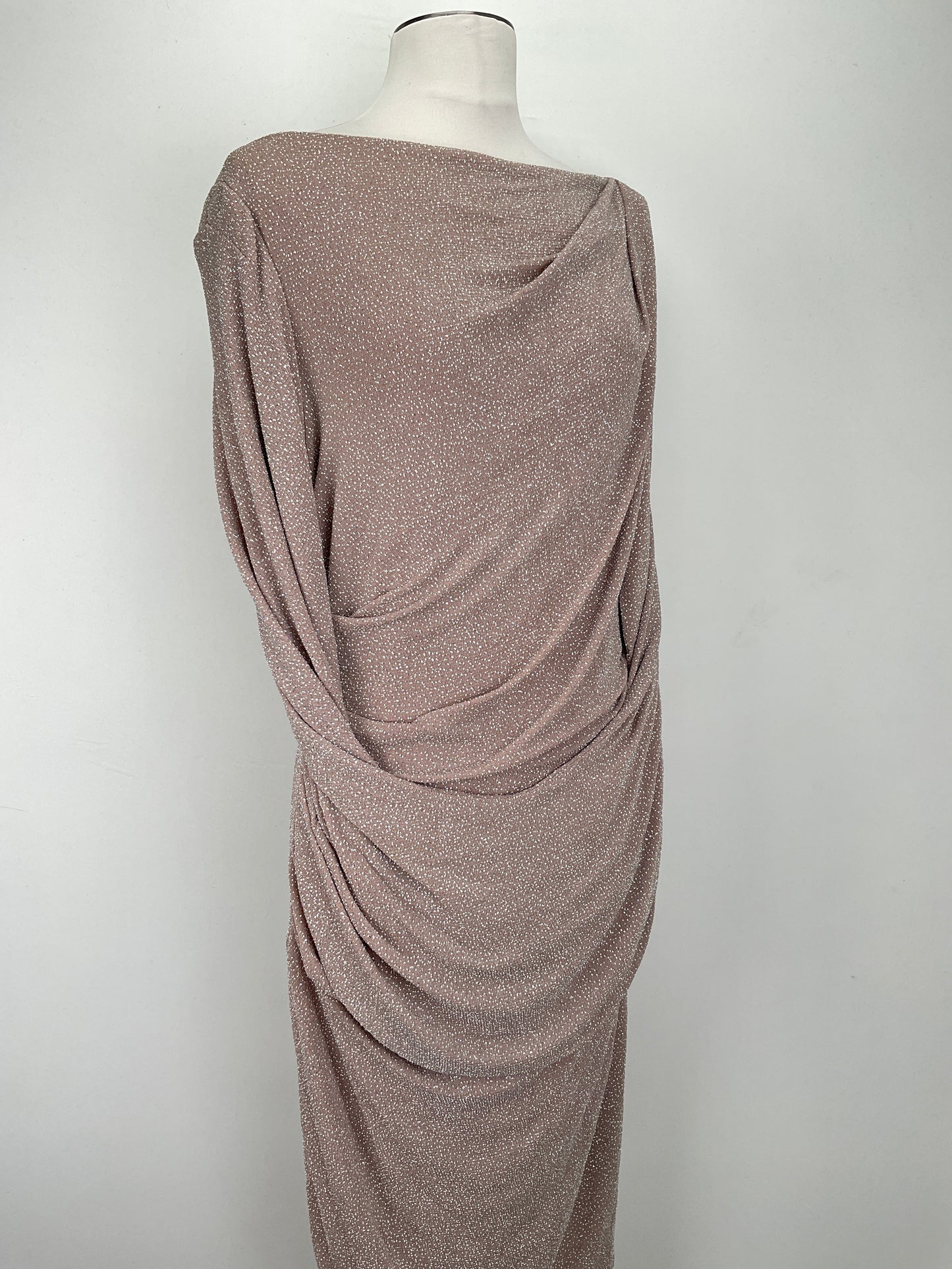 Vestido De Fiesta Nude De Brillo Betsy Adam