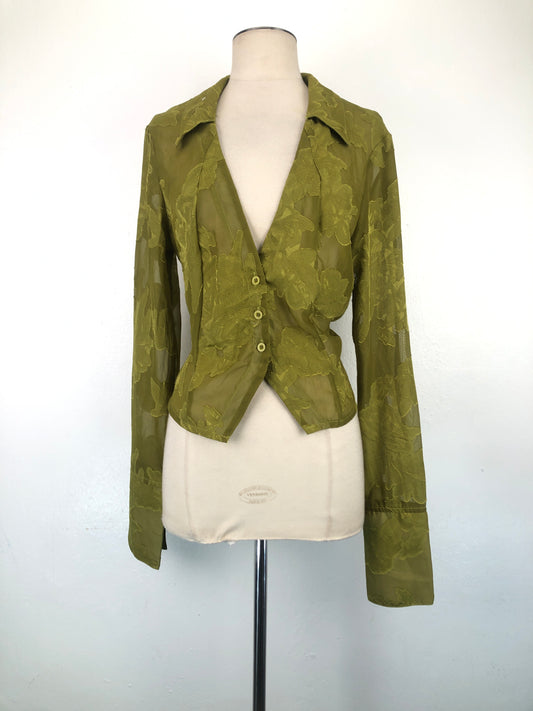 Camisa Verde Floral Prettylittlething