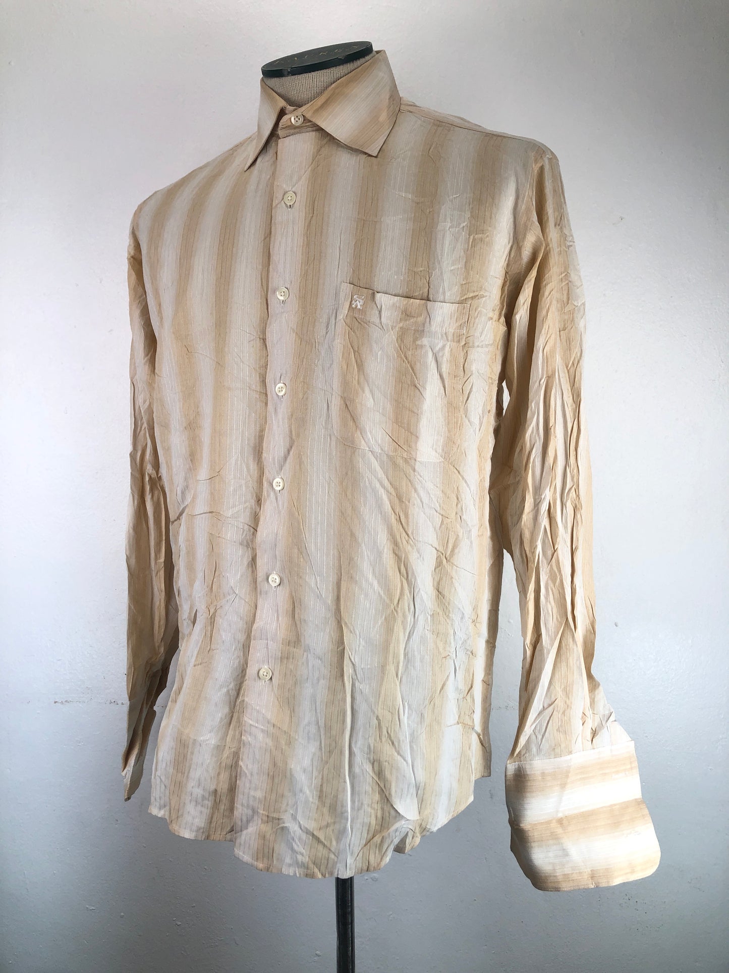 Camisa Crema De Rayas Stacy adams