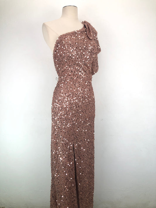 Vestido Nude de Brillo Variangis