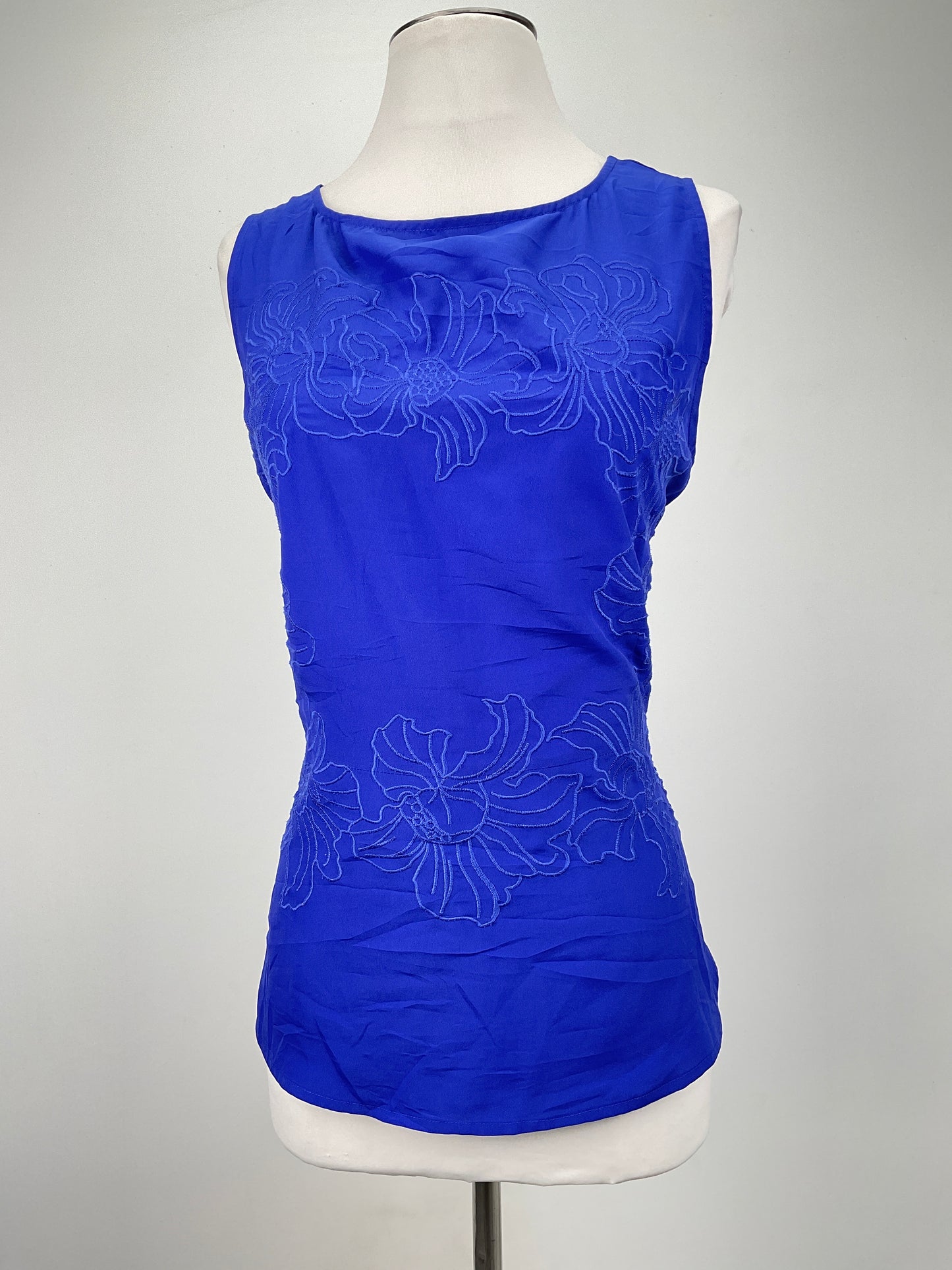 Blusa Azul Floral Ann Taylor