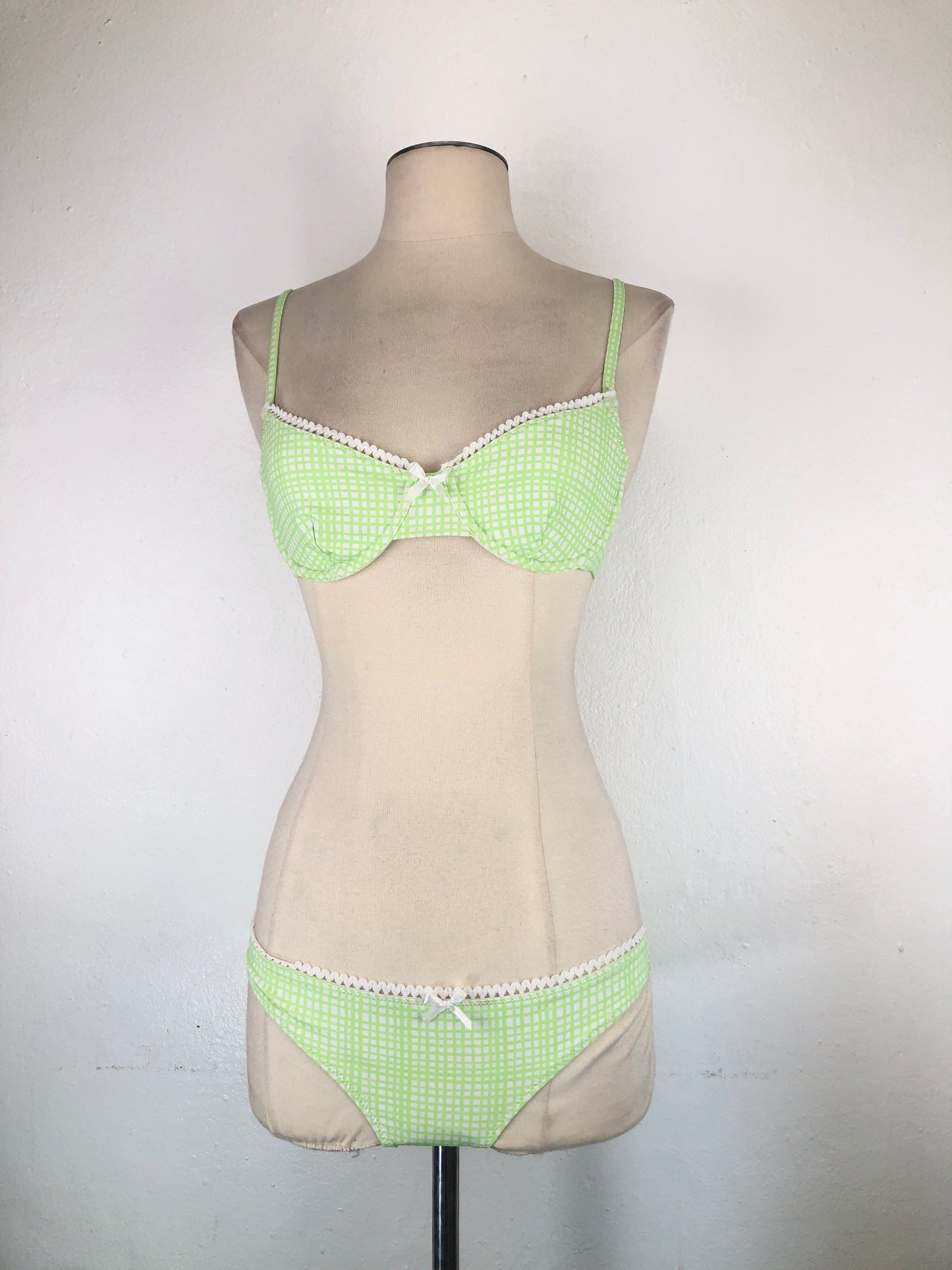 Trajer De Baño Verde Cuadro Solid striped