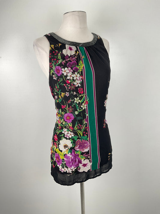 Blusa Negro Floral Bisou Bisou