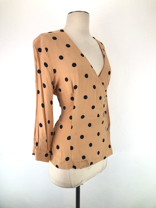 Blusa Nude Lunares Mng