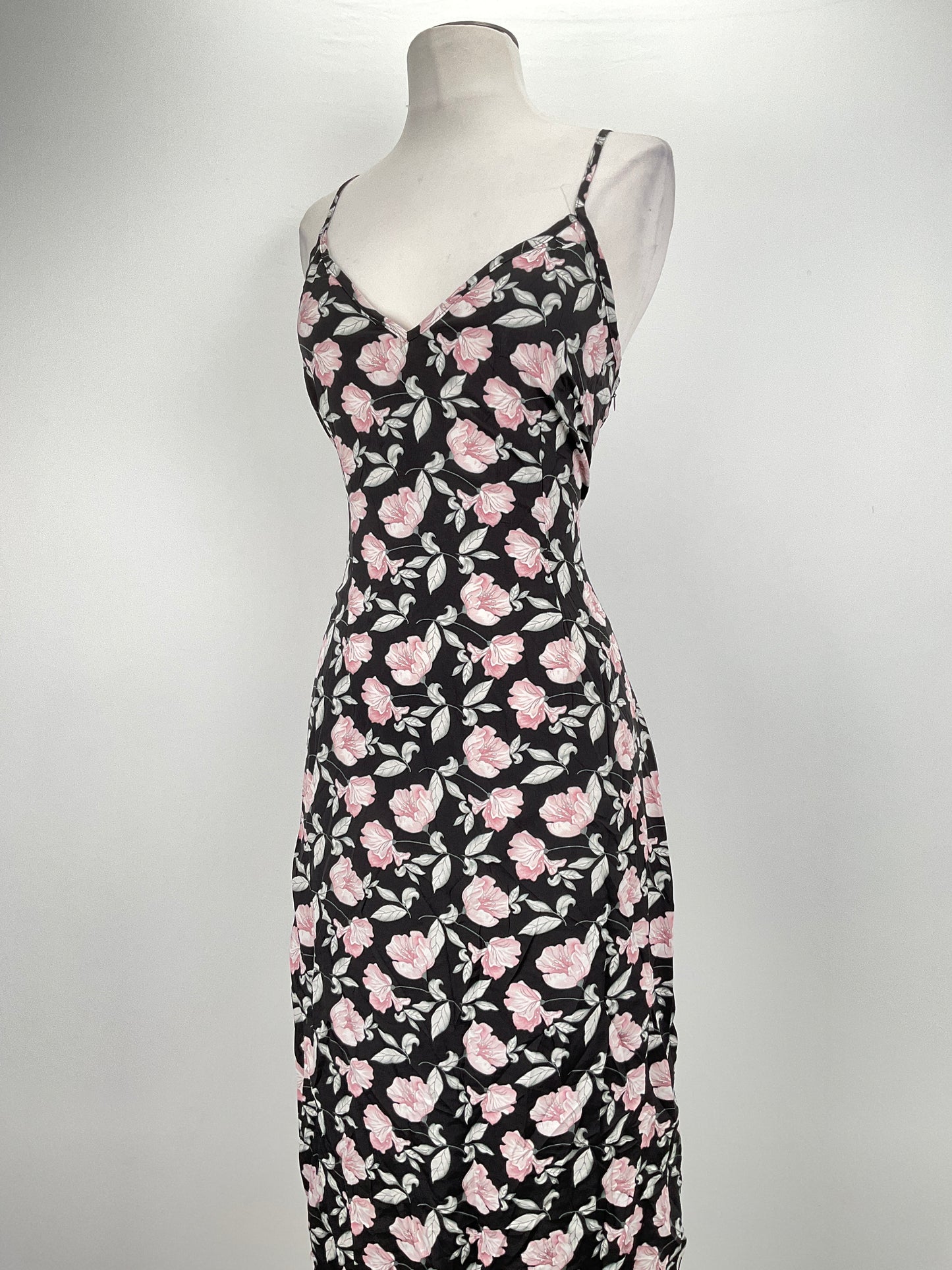 Vestido Negro Floral Shein