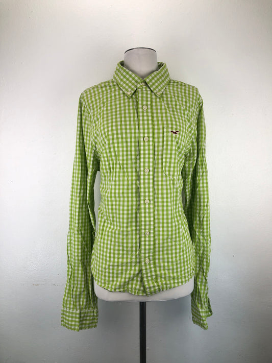 Camisa Verde limon de Cuadro Hollister