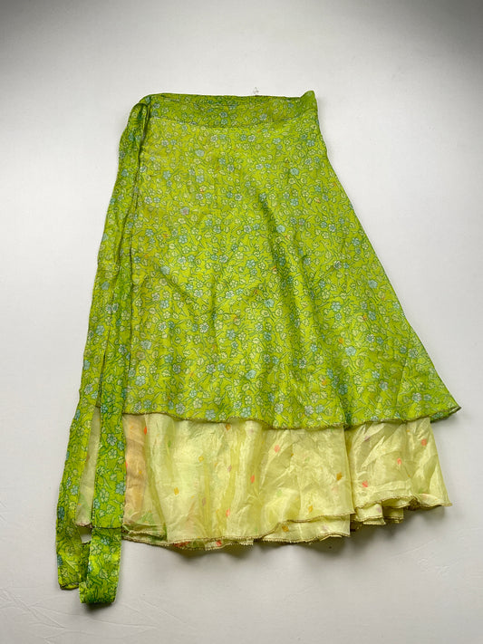 Falda Verde limón Floral Variangis