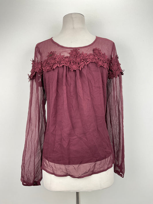 Blusa Rojo vino Floral Lauren Conrad