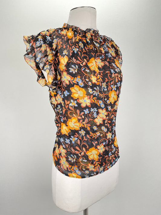 Blusa Negro Floral Old Navy