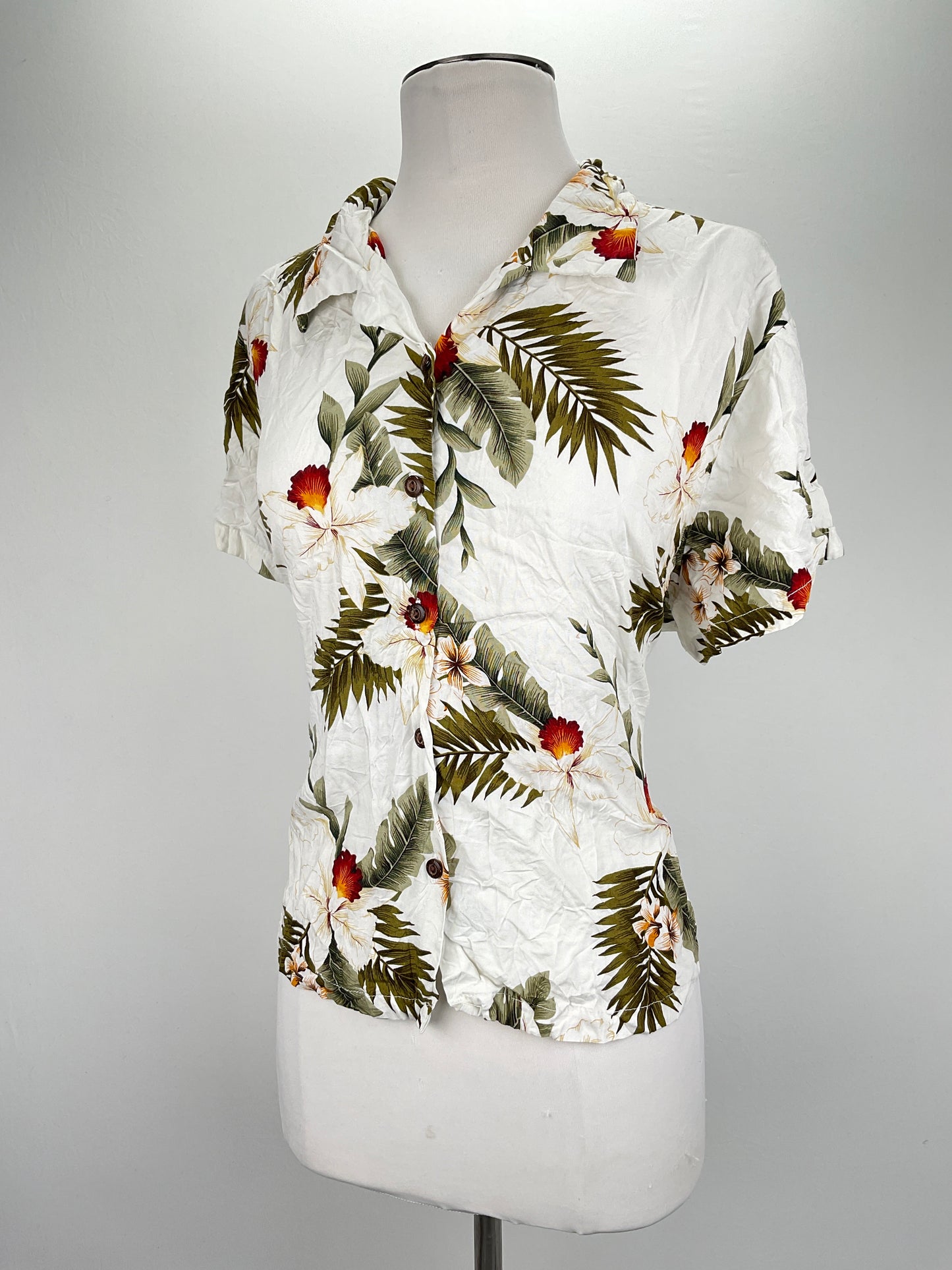Camisa Blanco Floral Two Palms
