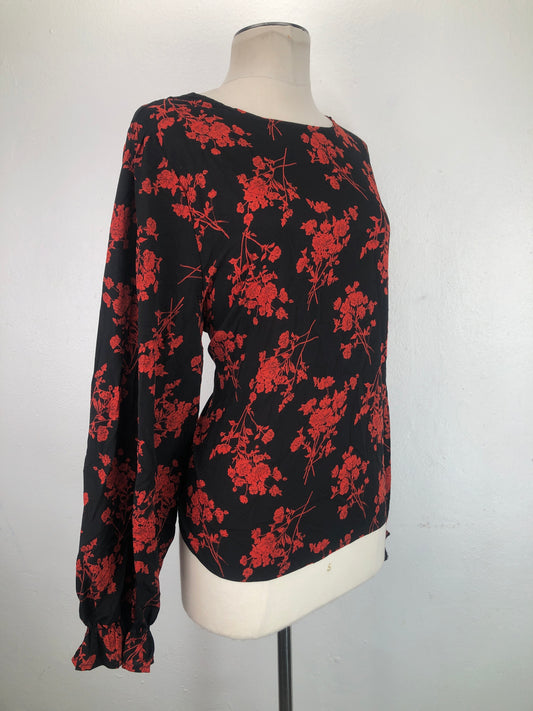 Blusa Negro Floral Shein