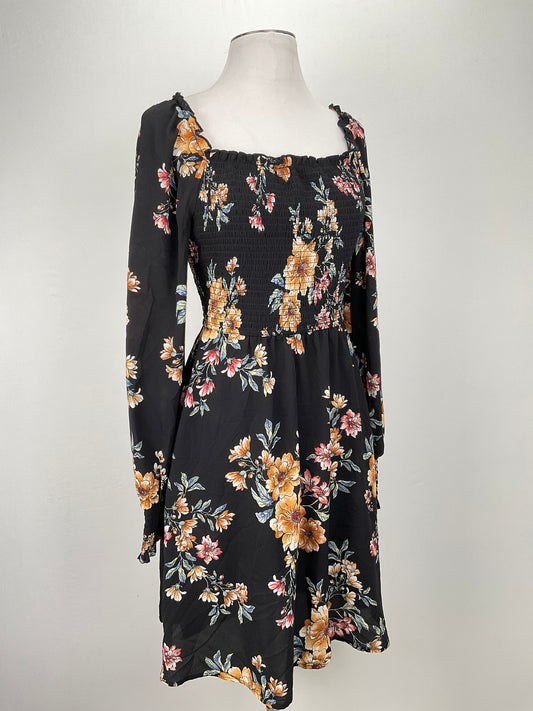 Vestido Negro Floral Xhilaration