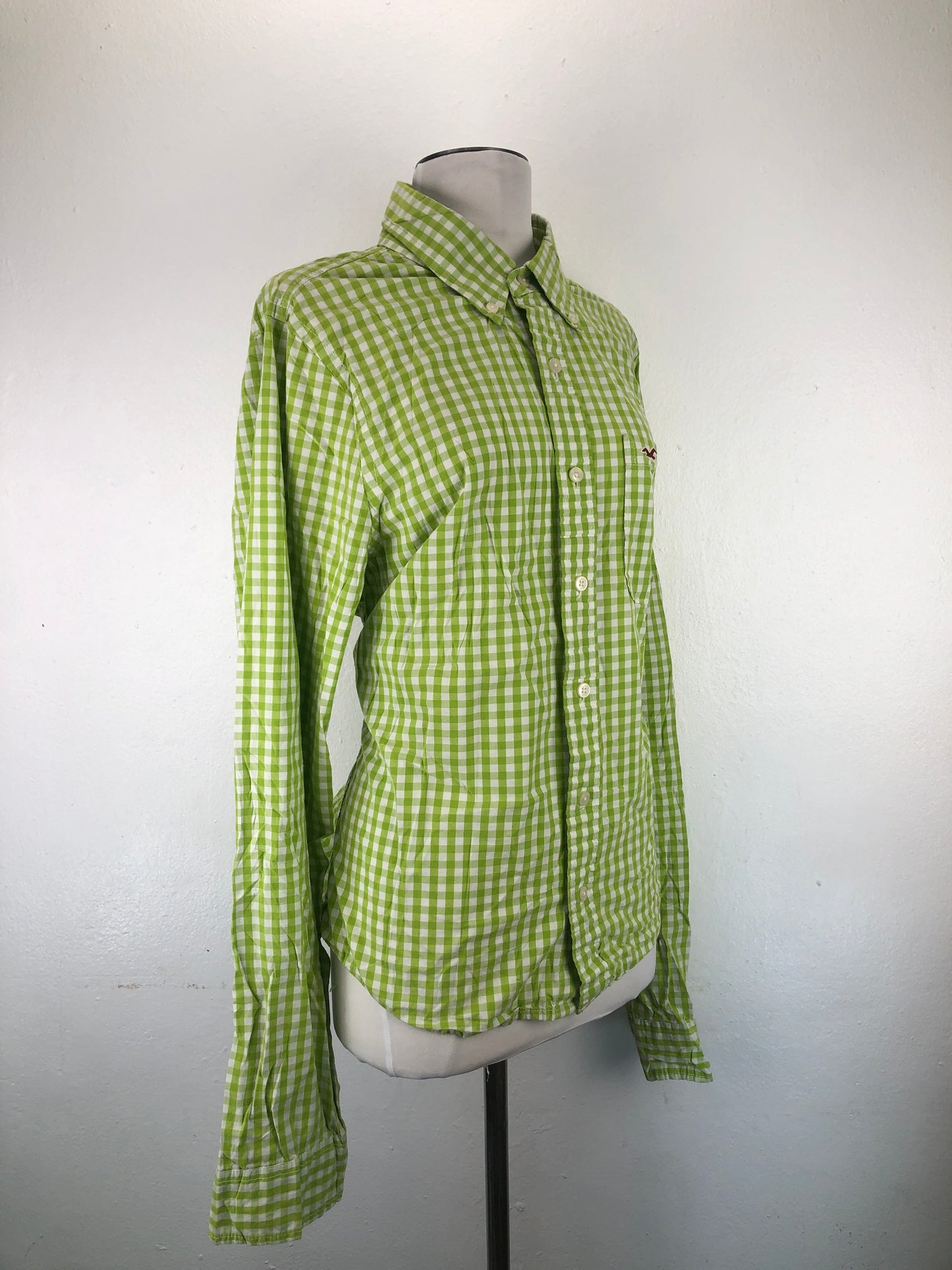 Camisa Verde limon de Cuadro Hollister