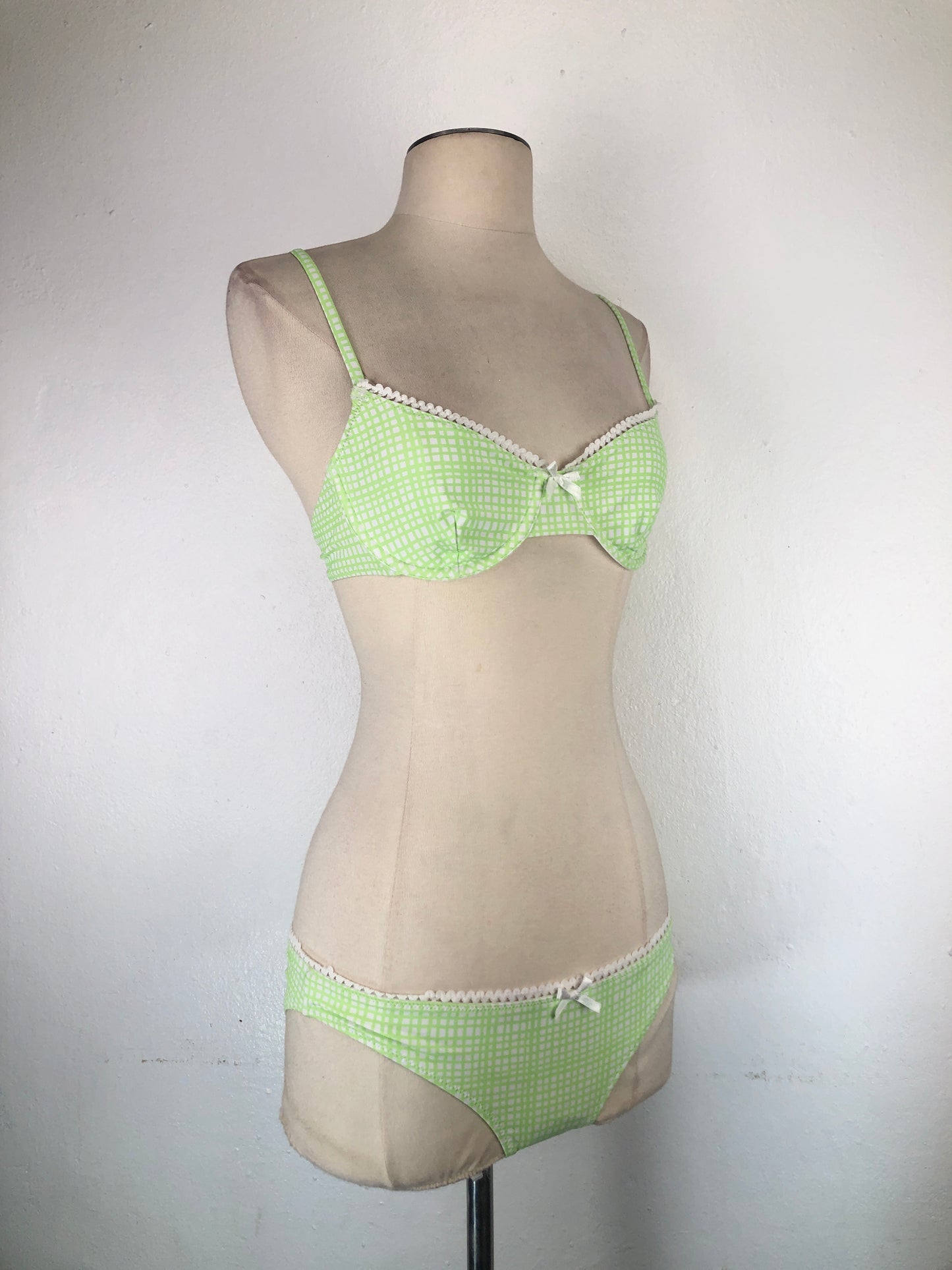 Trajer De Baño Verde Cuadro Solid striped