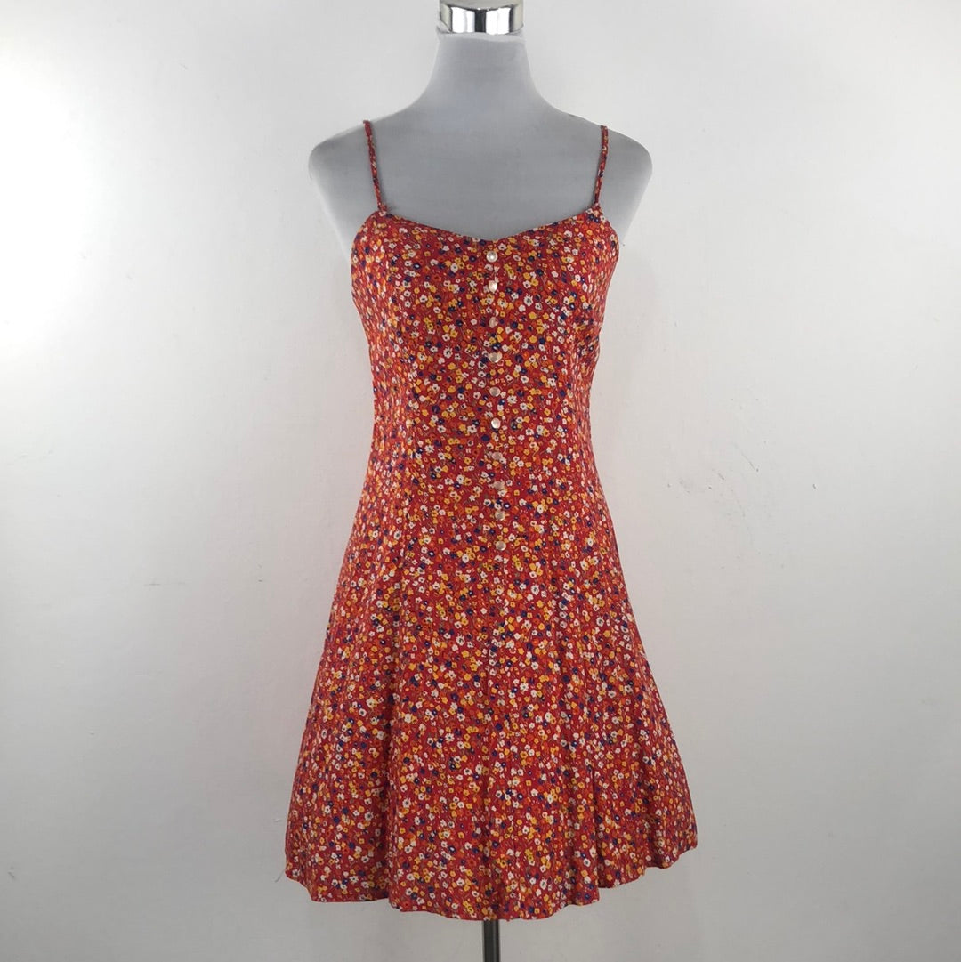 Vestido Rojo de Flores Moda Int´l