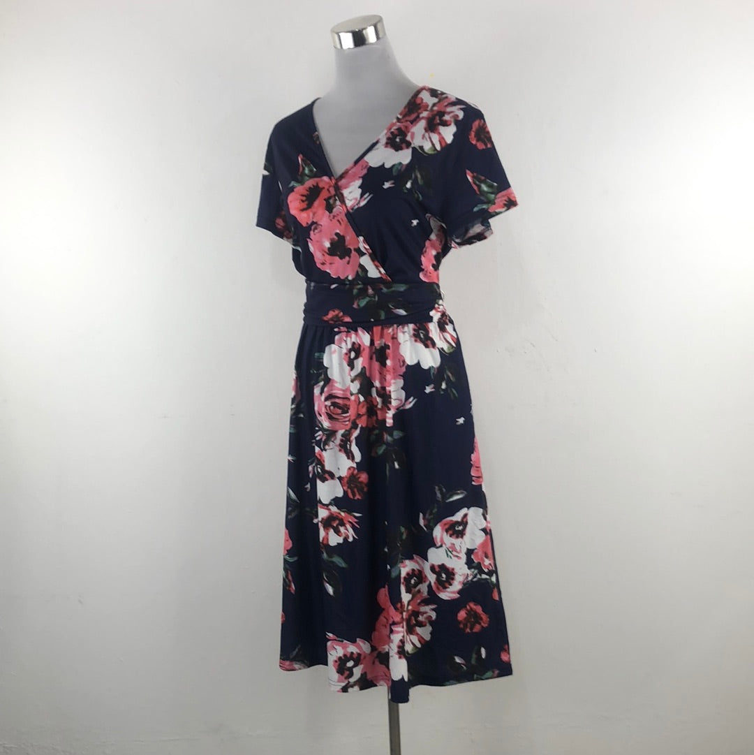 Vestido Morado de Flores Ouges