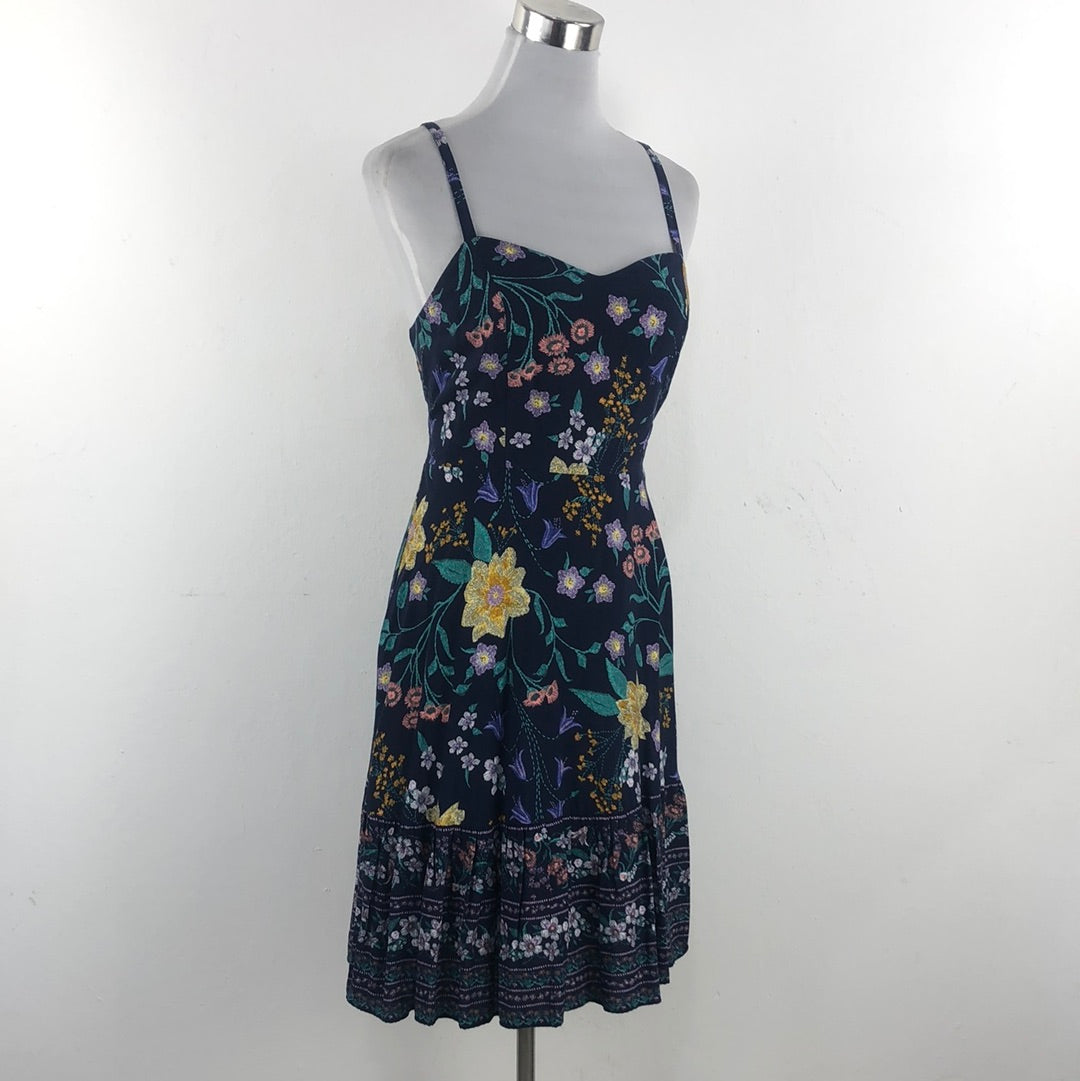 Vestido Azul Marino de Flores Old Navy