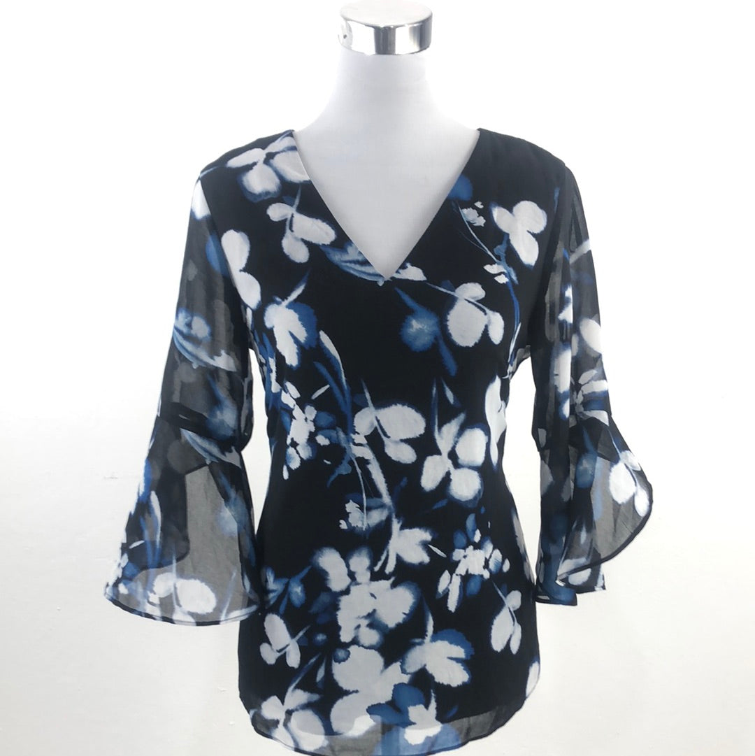 Blusa Negro de Flores Calvin Klein