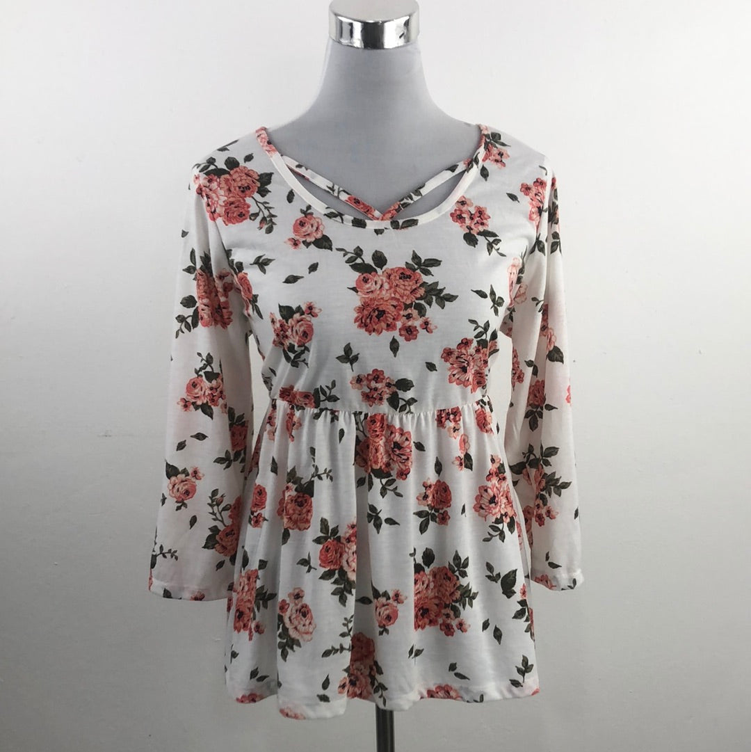 Blusa Blanco de Flores Kristin Nicole