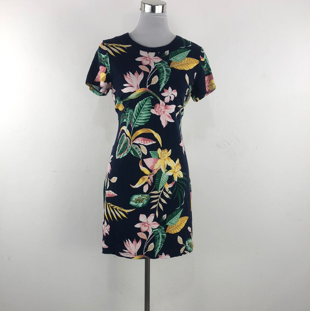 Vestido Azul Marino de Flores Old Navy