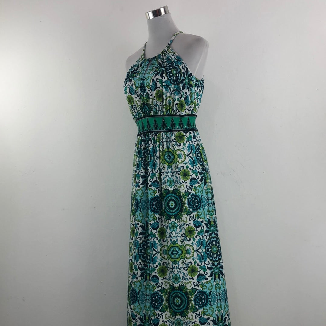 Vestido Verde de Flores London Style