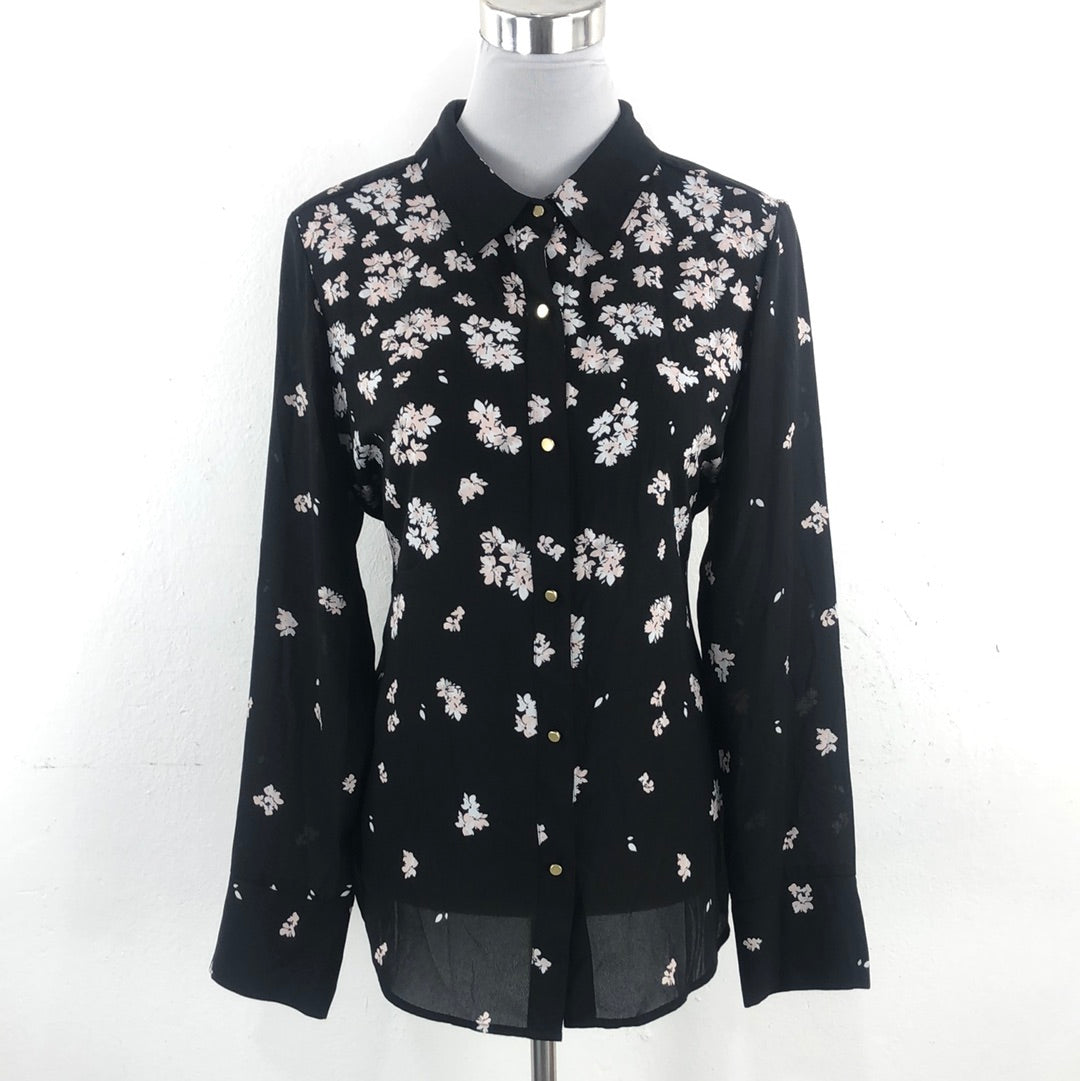 Blusa Negro de Flores Liz Claiborne