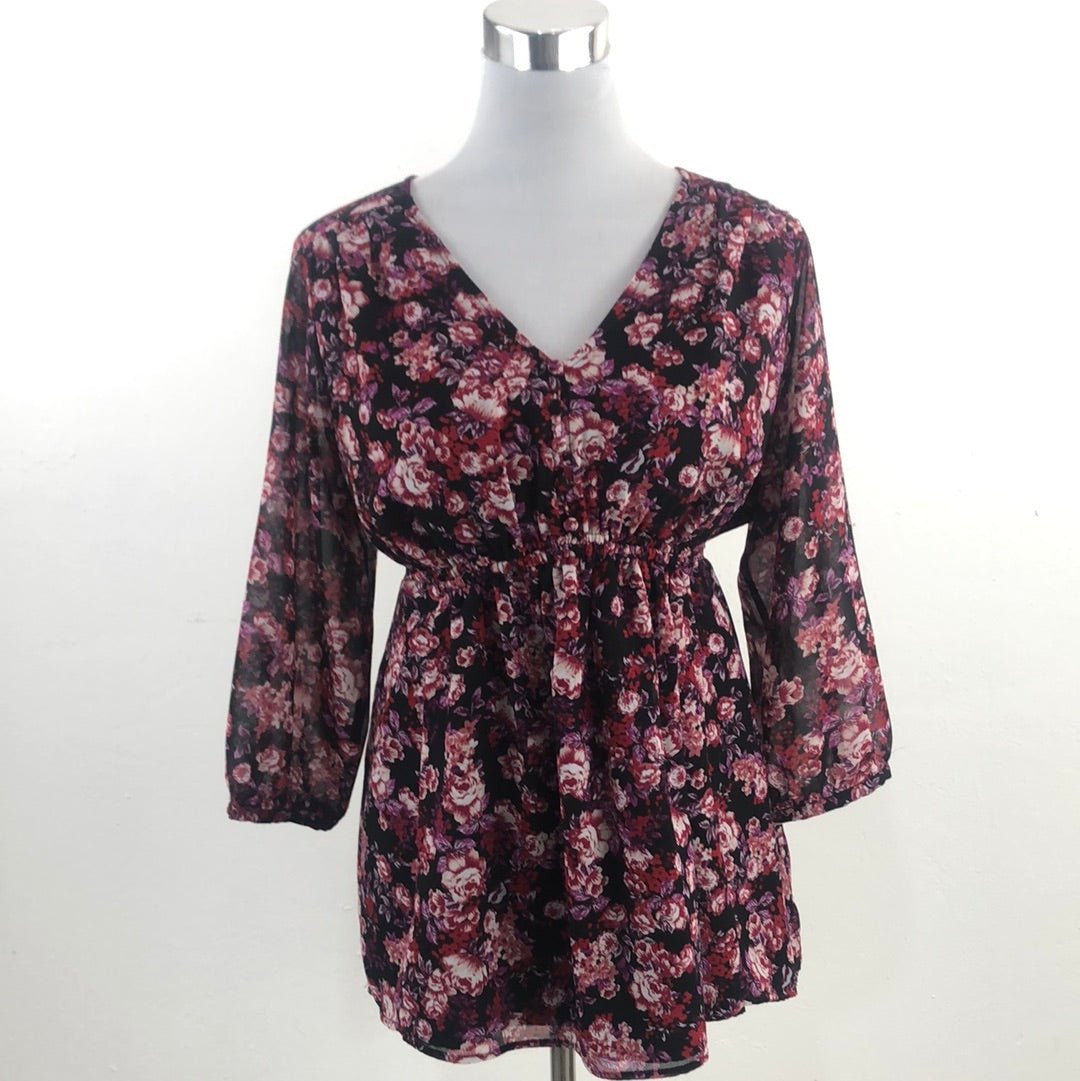 Blusa Negro de Flores Isabel Maternity