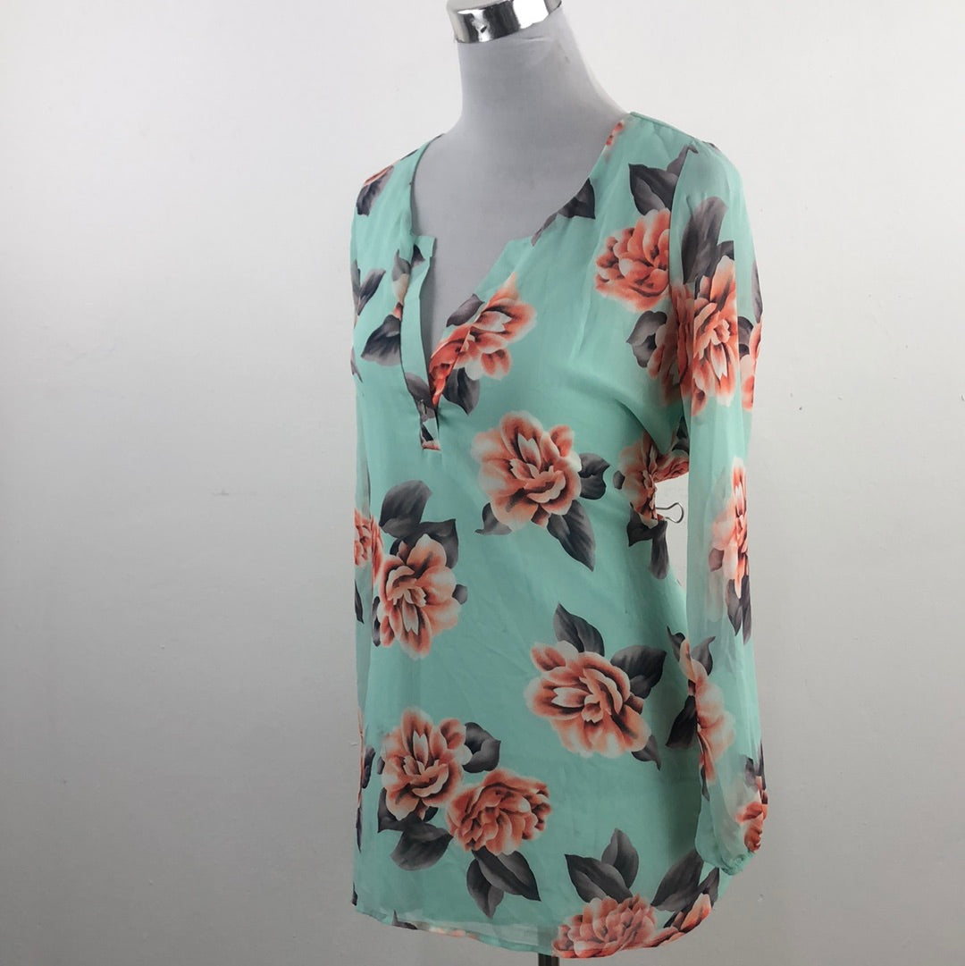 Blusa Verde de Flores Honey Punch
