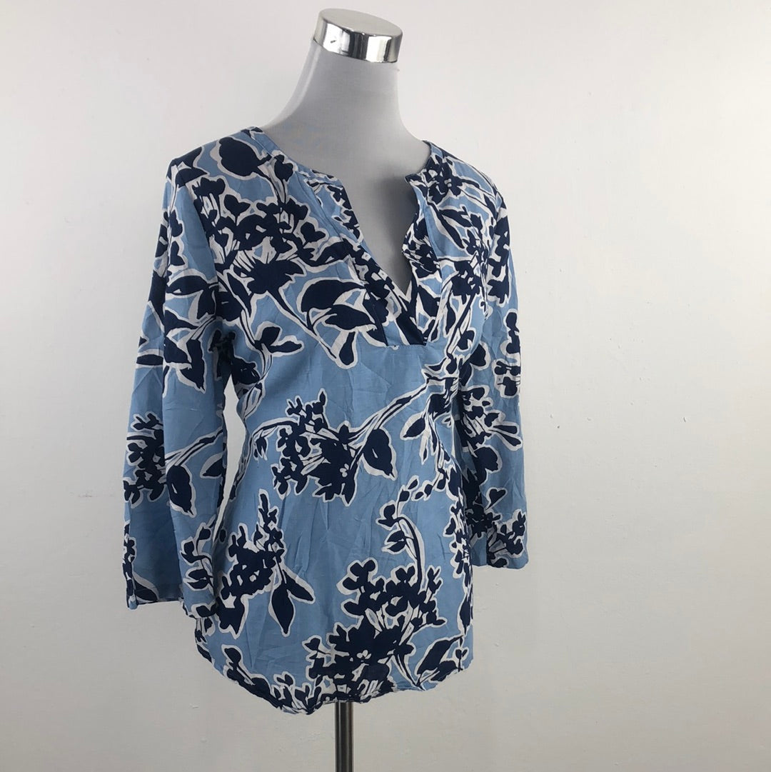 Blusa Azul de Flores St John's Bay