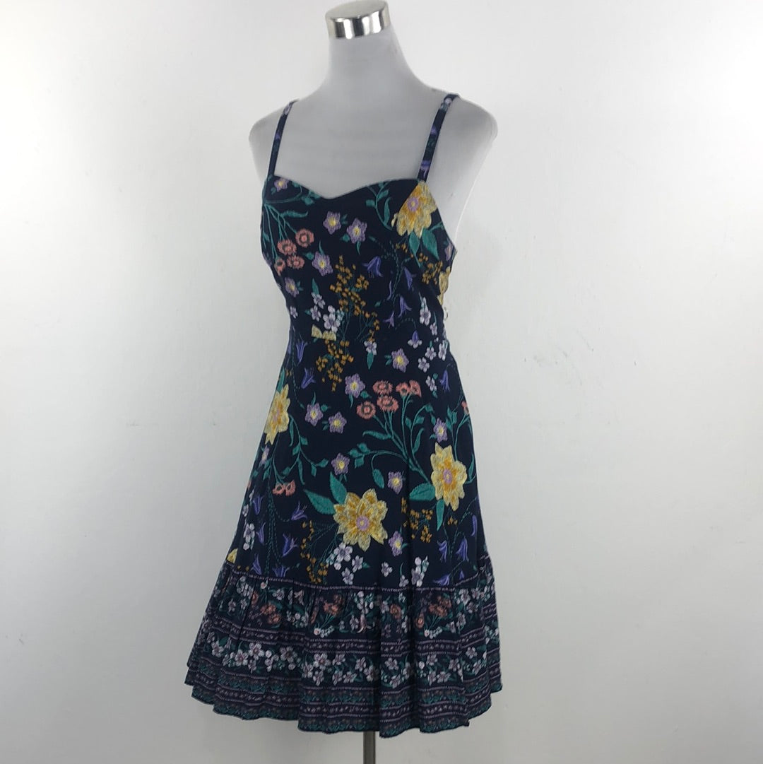 Vestido Azul Marino de Flores Old Navy