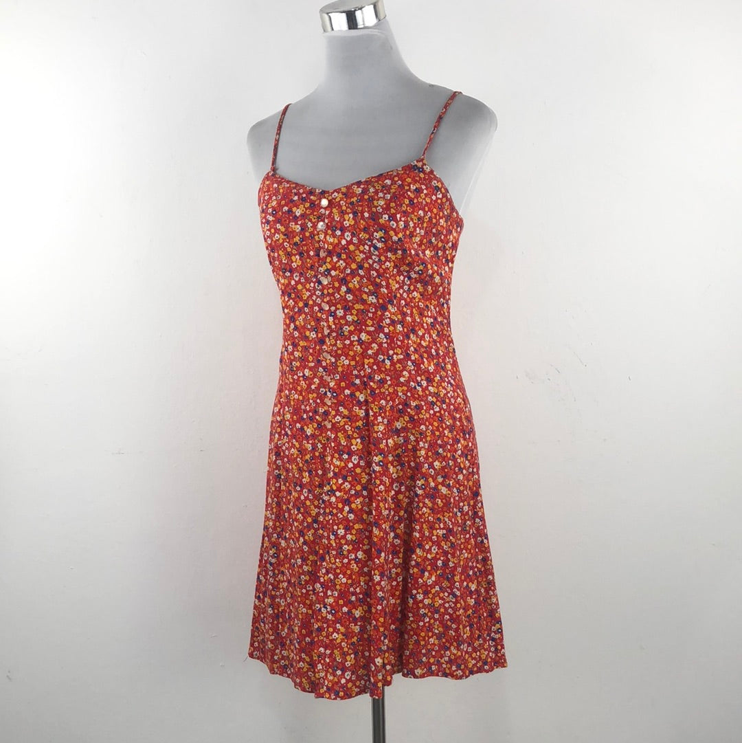 Vestido Rojo de Flores Moda Int´l