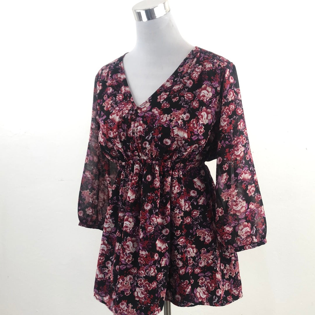 Blusa Negro de Flores Isabel Maternity
