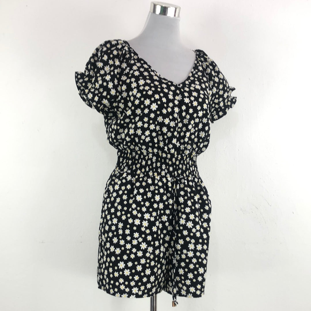 Enterizo Corto Negro de Flores Indulge