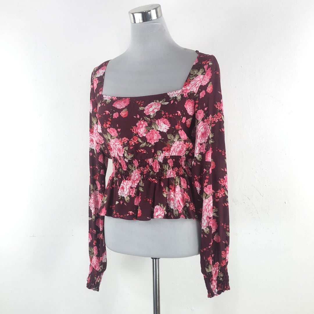 Blusa Rojo Vino de Flores Tally Weijl