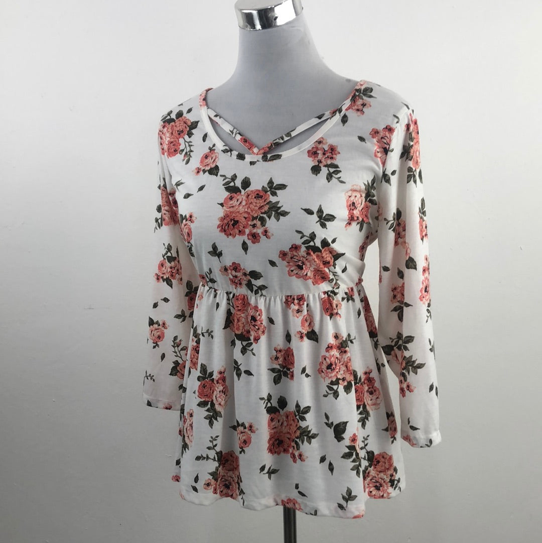 Blusa Blanco de Flores Kristin Nicole