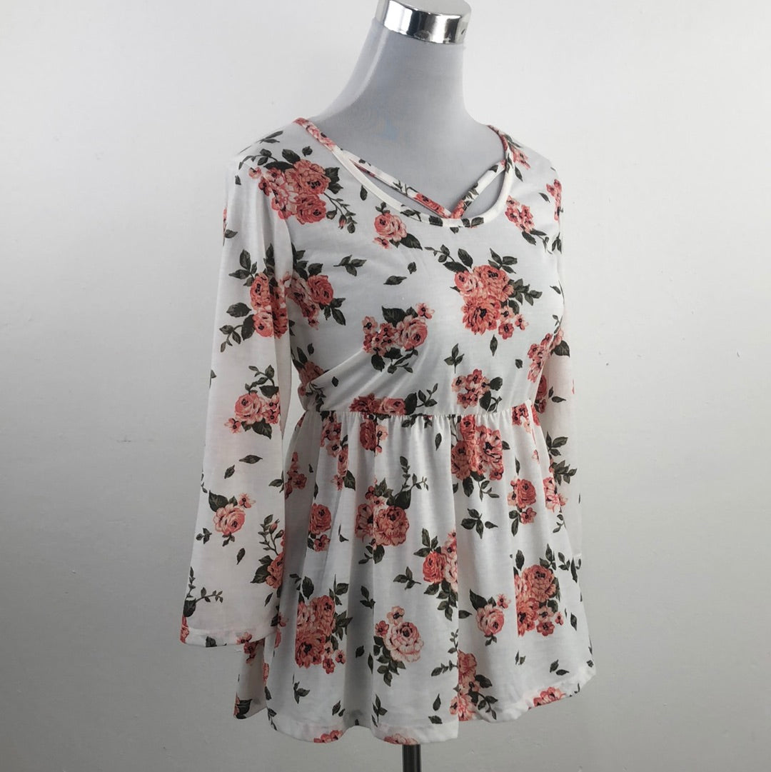 Blusa Blanco de Flores Kristin Nicole