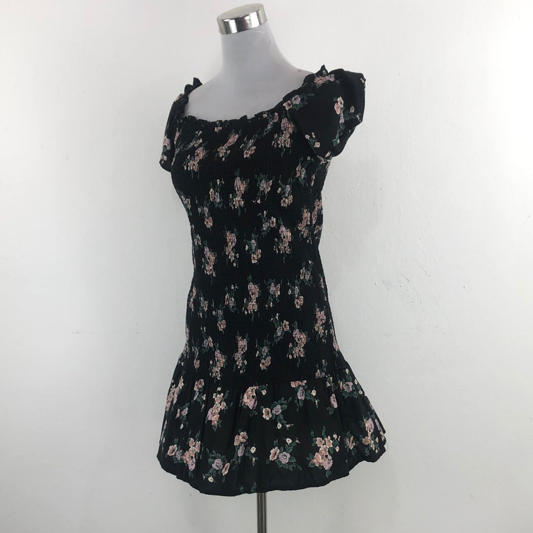 Vestido Negro de Flores Ivy Main