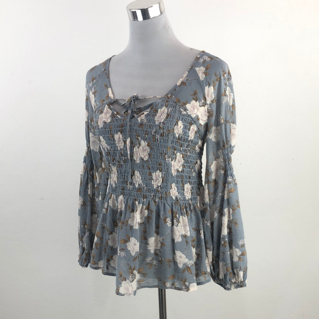 Blusa Gris de Flores American Eagle Outfitters