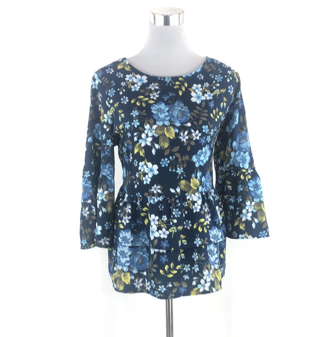 Blusa Azul de Flores Time and Tru