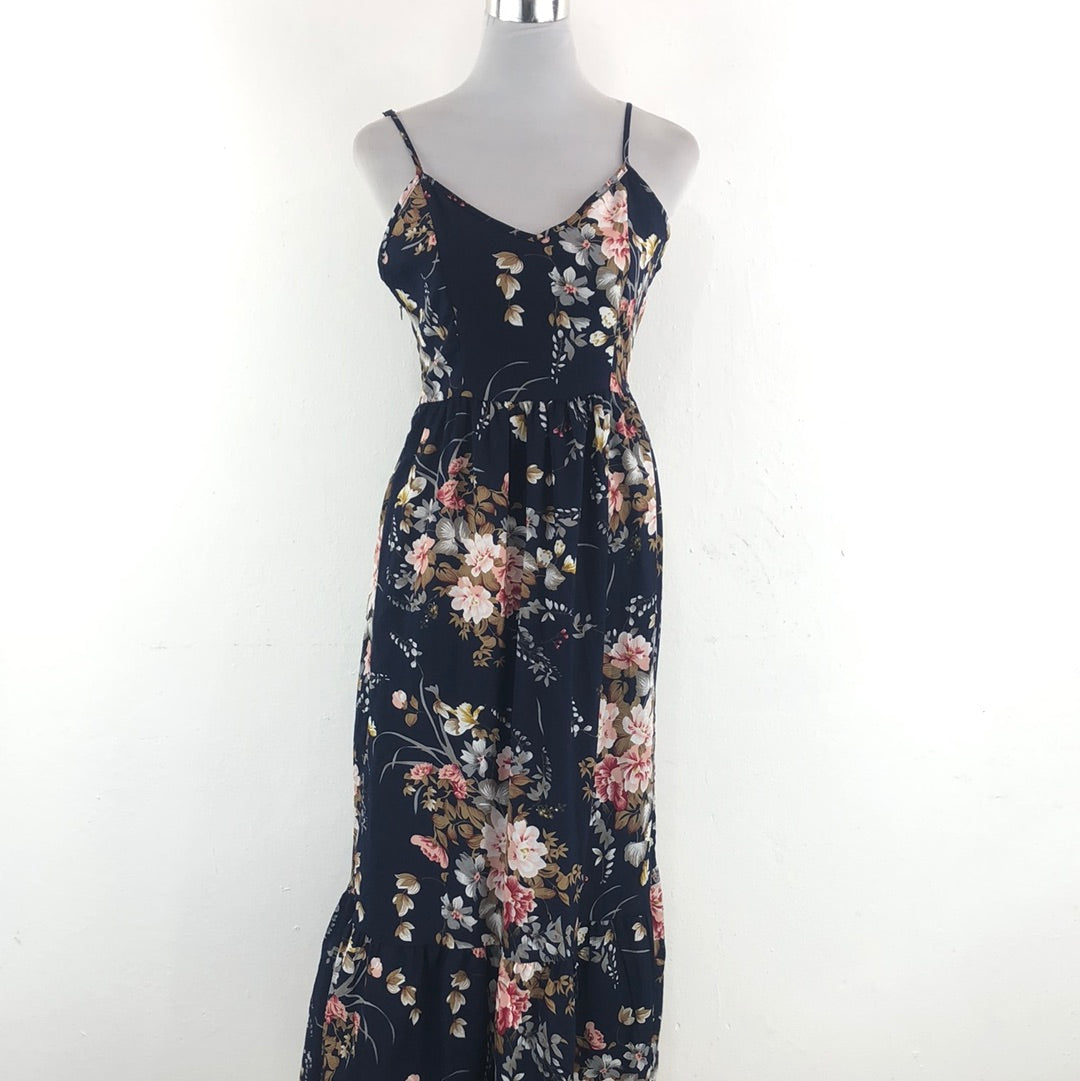 Vestido Azul Marino de Flores Shein