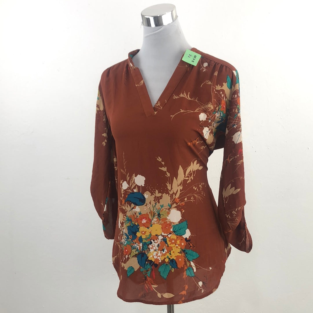 Blusa Marron de Flores Liberty Love
