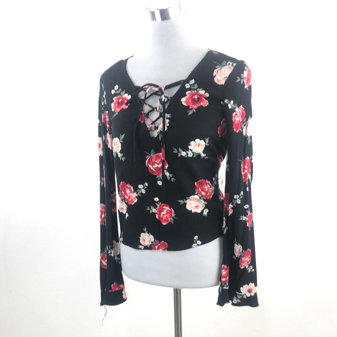 Blusa Negro de Flores Divided